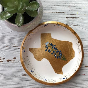 Texas State Ring Dish, Bluebonnet Gift, Texas State Jewelry Dish, State Jewelry Dish, Customized Ring Dish, Bridesmaids Gifts, Wedding Gifts image 5