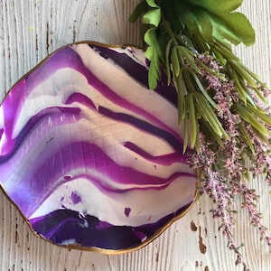 Purple Ring Dish,  Purple Jewelry Dish, Trinket Dish, Key Dish, Coin Dish, Ring Dish, Polymer Clay Ring Dish, Purple Dish, Purple Lover,