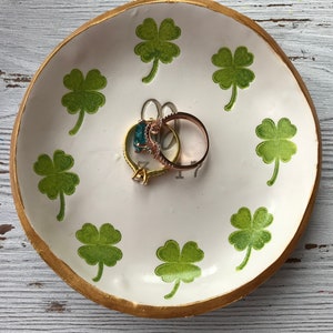 personalized shamrock ring dish, personalized bridal gift, personalized gift for bridesmaids, gifts for March birthdays, shamrock decor image 7