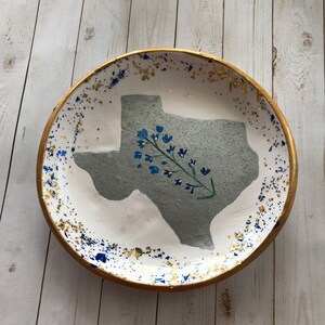 Texas State Ring Dish, Bluebonnet Gift, Texas State Jewelry Dish, State Jewelry Dish, Customized Ring Dish, Bridesmaids Gifts, Wedding Gifts image 2