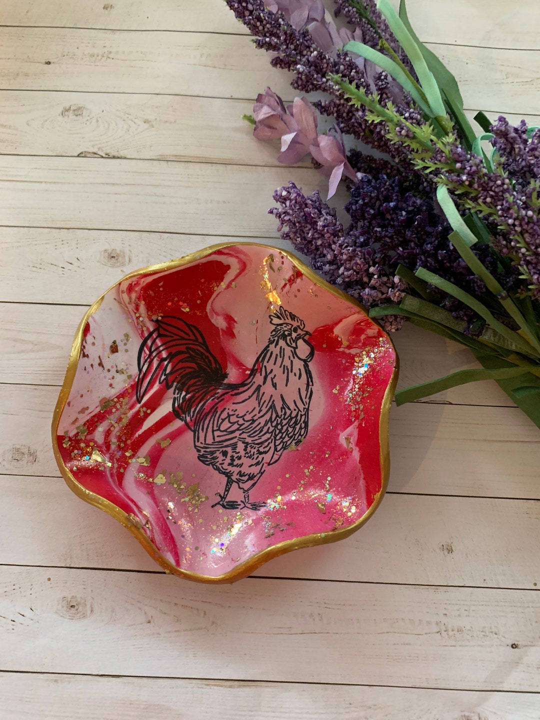Chicken Ring Dish, Gifts for Chicken Lovers, Chicken Decor, Christmas