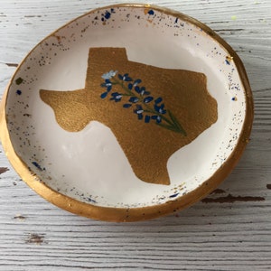 Texas State Ring Dish, Bluebonnet Gift, Texas State Jewelry Dish, State Jewelry Dish, Customized Ring Dish, Bridesmaids Gifts, Wedding Gifts image 3