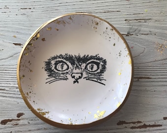 Polymer Clay Cat Ring Dish: Cat Lover Gift
