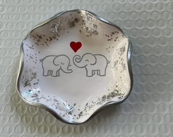 Handmade Elephant Ring Dish: Polymer Clay Trinket Catchall