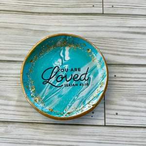 You Are Loved Ring Dish: Handmade Christian Polymer Clay Decor