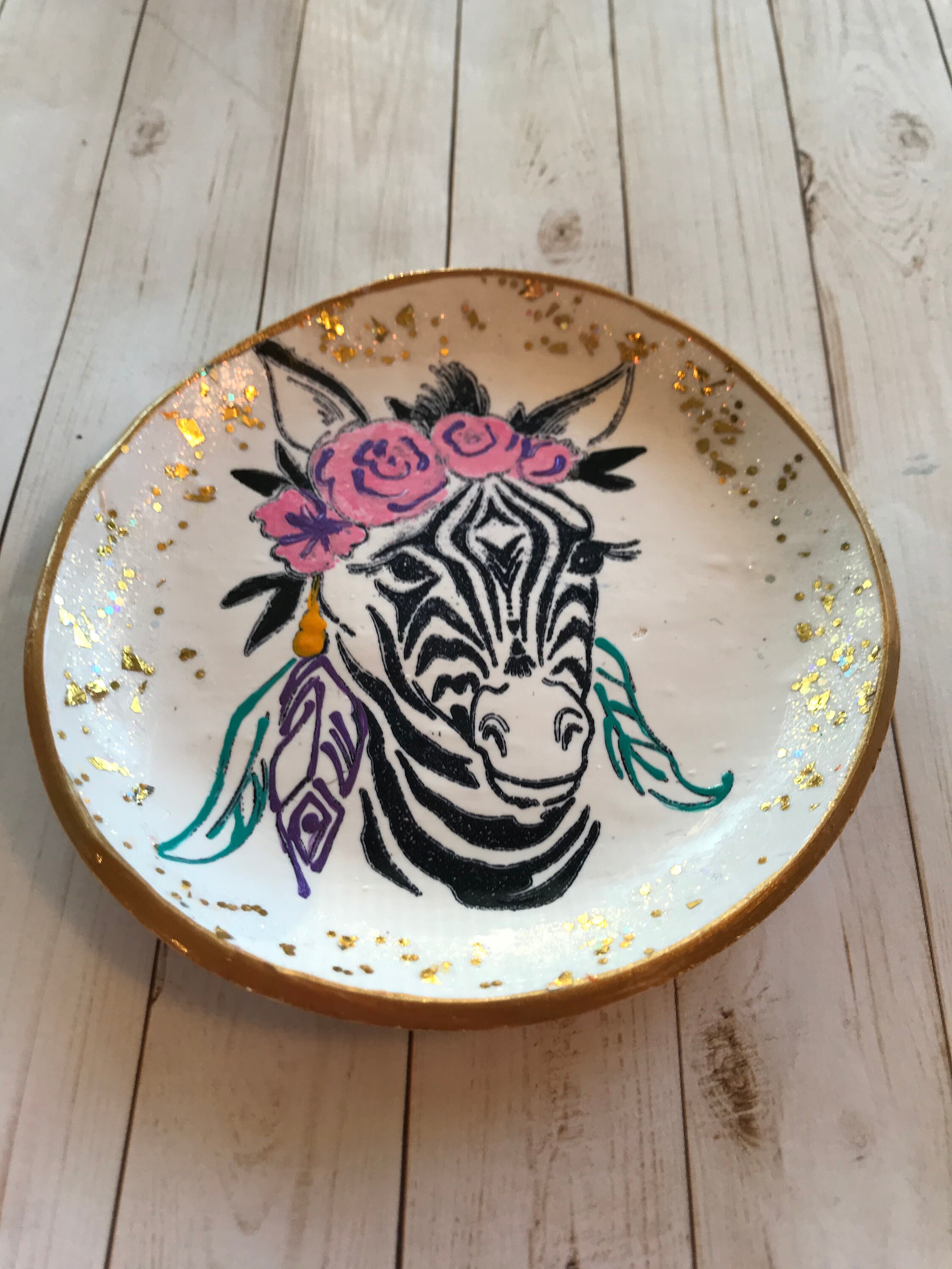 Zebra Ring Dish Zebra Dish Zebra Gifts Zebra Decor Zebra Etsy