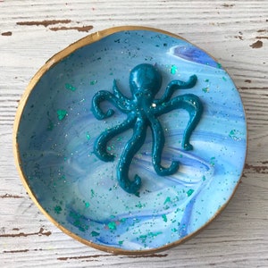 Octopus Ring Dish, Octopus Home Decor, Octopus Jewelry Dish, Gift for Him, Gift for Her, Gift for Teens, Bridesmaids Gifts, Beach Trinket image 3