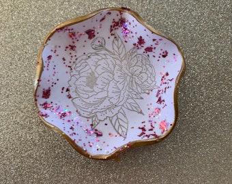 Peony Ring Dish, Peony Dish, Floral Ring Dish, Peony Gifts, Peony Decor, Gifts For Her, Peony, Peonies, Flower Ring Dish, Wedding Gift,