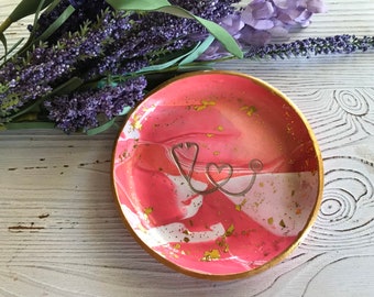 Nurse Ring Dish: Handmade Polymer Clay Stethoscope Jewelry Holder