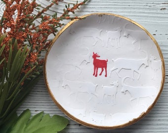 Personalized Goat Ring Dish: Farmhouse Decor