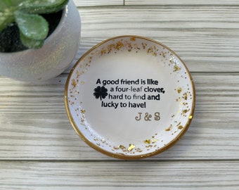 personalized shamrock ring dish, personalized bridal gift, personalized gift for bridesmaids, gifts for March birthdays, shamrock decor