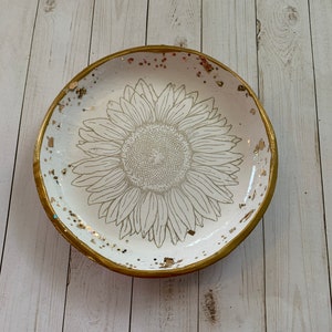Sunflower Ring Dish, Sunflower Dish, Floral Ring Dish, Sunflower Gifts, Sunflower Decor, Sunflowers, Sunflower, Flower Ring Dish, floral