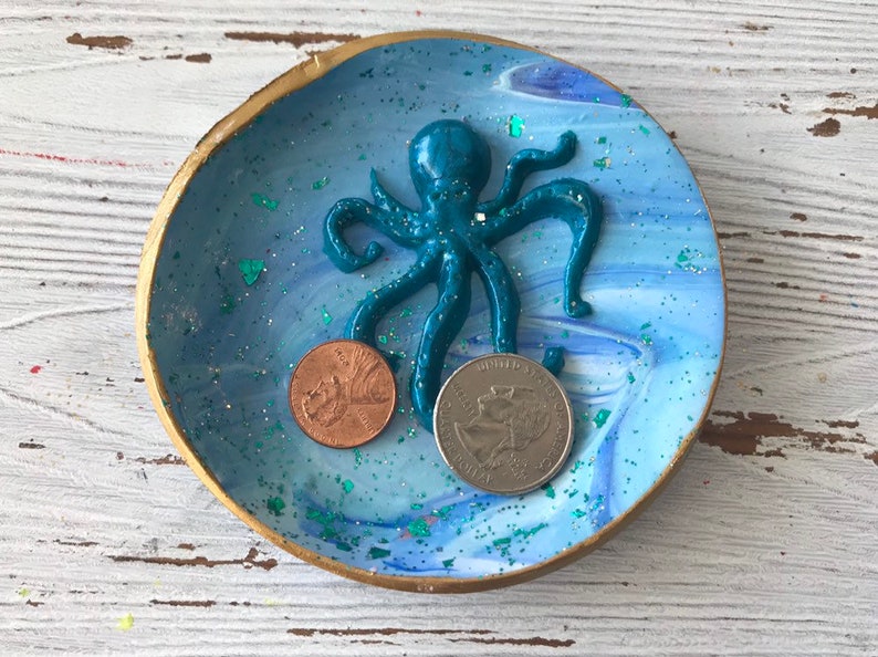Octopus Ring Dish, Octopus Home Decor, Octopus Jewelry Dish, Gift for Him, Gift for Her, Gift for Teens, Bridesmaids Gifts, Beach Trinket image 5