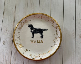 Labrador Ring Dish: Polymer Clay Trinket Holder, Dog Lover Gift