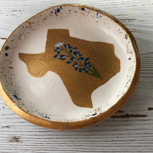 Texas State Ring Dish, Bluebonnet Gift, Texas State Jewelry Dish, State Jewelry Dish, Customized Ring Dish, Bridesmaids Gifts, Wedding Gifts image 4