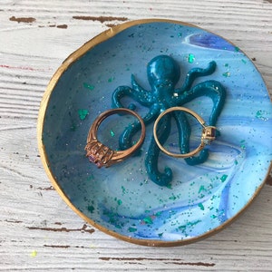 Octopus Ring Dish, Octopus Home Decor, Octopus Jewelry Dish, Gift for Him, Gift for Her, Gift for Teens, Bridesmaids Gifts, Beach Trinket image 4