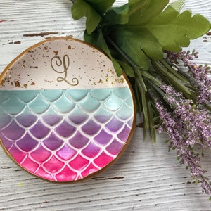 Personalized Mermaid Ring Dish, Personalized Mermaid Jewelry Dish, Mermaid Home Decor, Gifts For Teens, Gifts For Girls, Gifts For Women image 7