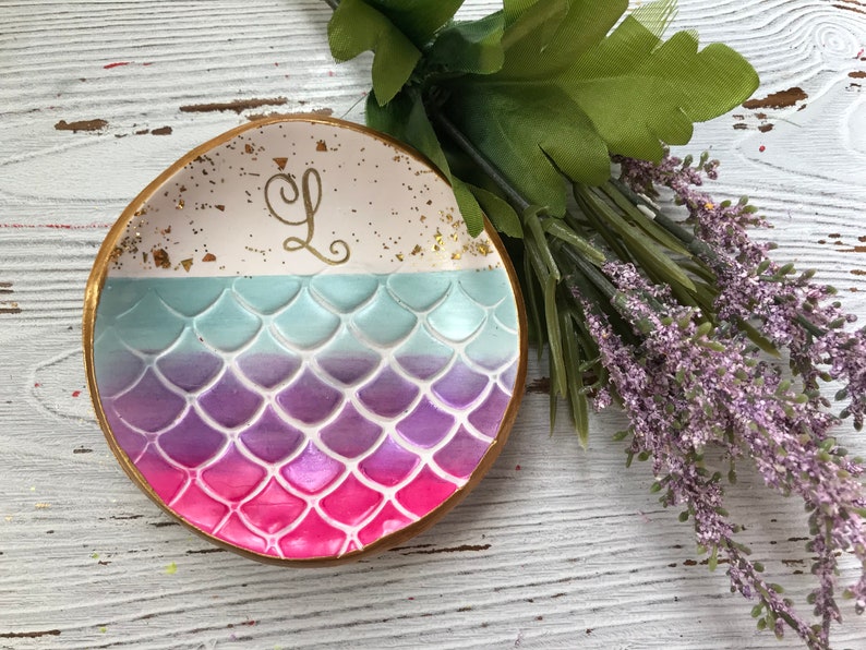 Personalized Mermaid Ring Dish, Personalized Mermaid Jewelry Dish, Mermaid Home Decor, Gifts For Teens, Gifts For Girls, Gifts For Women image 7