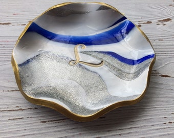 Wedding Ring Dish - Bridesmaid Gift - Monogram Ring Dish - Custom Ring Holder - Jewelry Storage - Coin Dish - Bridal Shower Gift