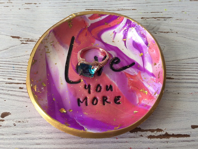 Love You More Ring Dish, Love You More Gift, Gift for Wife, Gift for Mom, Gift for Daughter, Gift for Girlfriend, Jewelry Dish, Bride Gift image 8