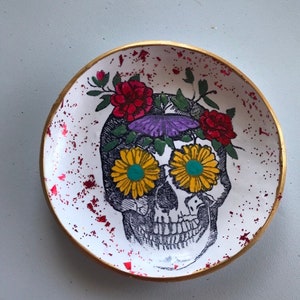 Sugar Skull Ring Dish, Day Of The Dead Ring Dish, Day Of The Dead, Sugar Skull, Sugar Skull Decor, Day Of The Dead Decor, Sugar Skull Gifts, image 3