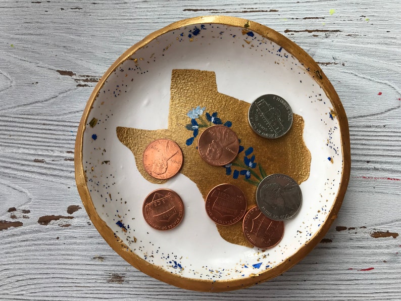 Texas State Ring Dish, Bluebonnet Gift, Texas State Jewelry Dish, State Jewelry Dish, Customized Ring Dish, Bridesmaids Gifts, Wedding Gifts image 9