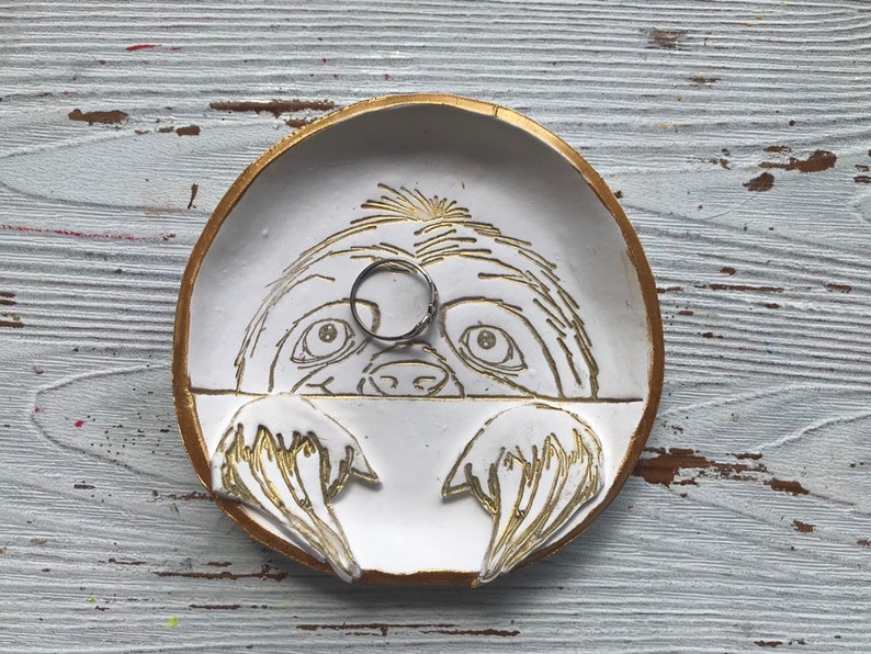 Sloth Ring Dish, Sloth Home Decor, Sloth Jewelry Dish, Gift for Him, Gift for Her, Gift for Teens, Bridesmaids Gifts, Beach Trinket, Sloths image 4