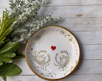 Crab Ring Dish: Polymer Clay Coastal Decor