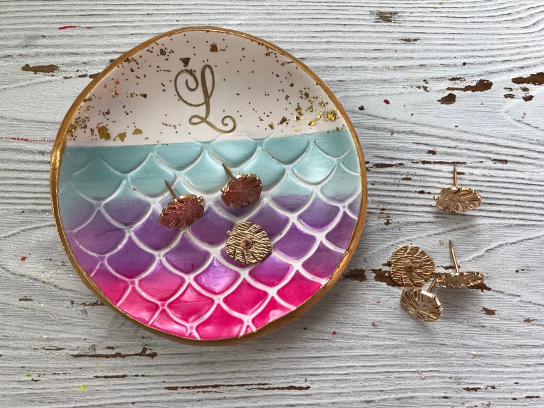 Personalized Mermaid Ring Dish, Personalized Mermaid Jewelry Dish, Mermaid Home Decor, Gifts For Teens, Gifts For Girls, Gifts For Women image 10