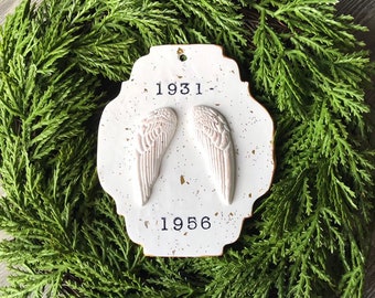 Angel Wings Memorial Christmas Ornament, Guardian Angel Personalized Ornament, Memorial Gift, Loving Memory, Miscarriage Ornament, Memorial