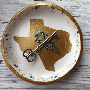 Texas State Ring Dish, Bluebonnet Gift, Texas State Jewelry Dish, State Jewelry Dish, Customized Ring Dish, Bridesmaids Gifts, Wedding Gifts image 8