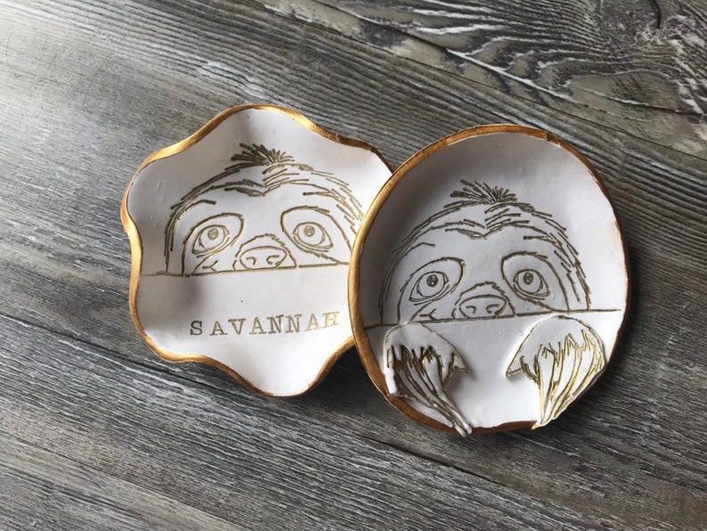 Sloth Ring Dish, Sloth Home Decor, Sloth Jewelry Dish, Gift for Him, Gift for Her, Gift for Teens, Bridesmaids Gifts, Beach Trinket, Sloths image 9