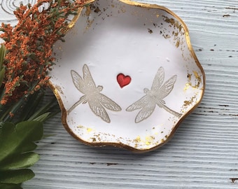 Dragonfly Ring Dish, Dragonfly Gifts, Dragonfly Love Gift, Dragonfly Dish, Gift For Couples, Gift For Bride, Dragonfly Decor, Dragonfly