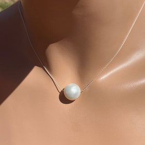 Collar de perlas grandes de reposición: Perlas naturales de agua dulce de 15-10 mm / Nácar redondo AAA+ excelente / Totalmente natural