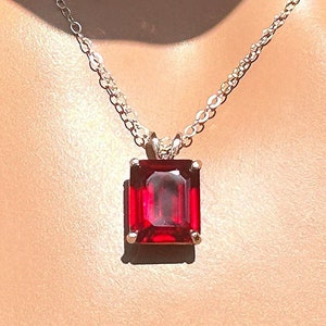 Natural Blood Red Ruby, 7.60 Ct 12.00 x 10.00 mm Natural Red Ruby with Red Sparkle, Sterling Silver, One of a Kind No Visible Inclusions