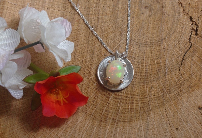 Sterling Silver Necklace Fire Opal Ethiopian Fire Opal Necklace 2.21 Carat Extreme Fire 11.2 x 9 mm Natural AAA++