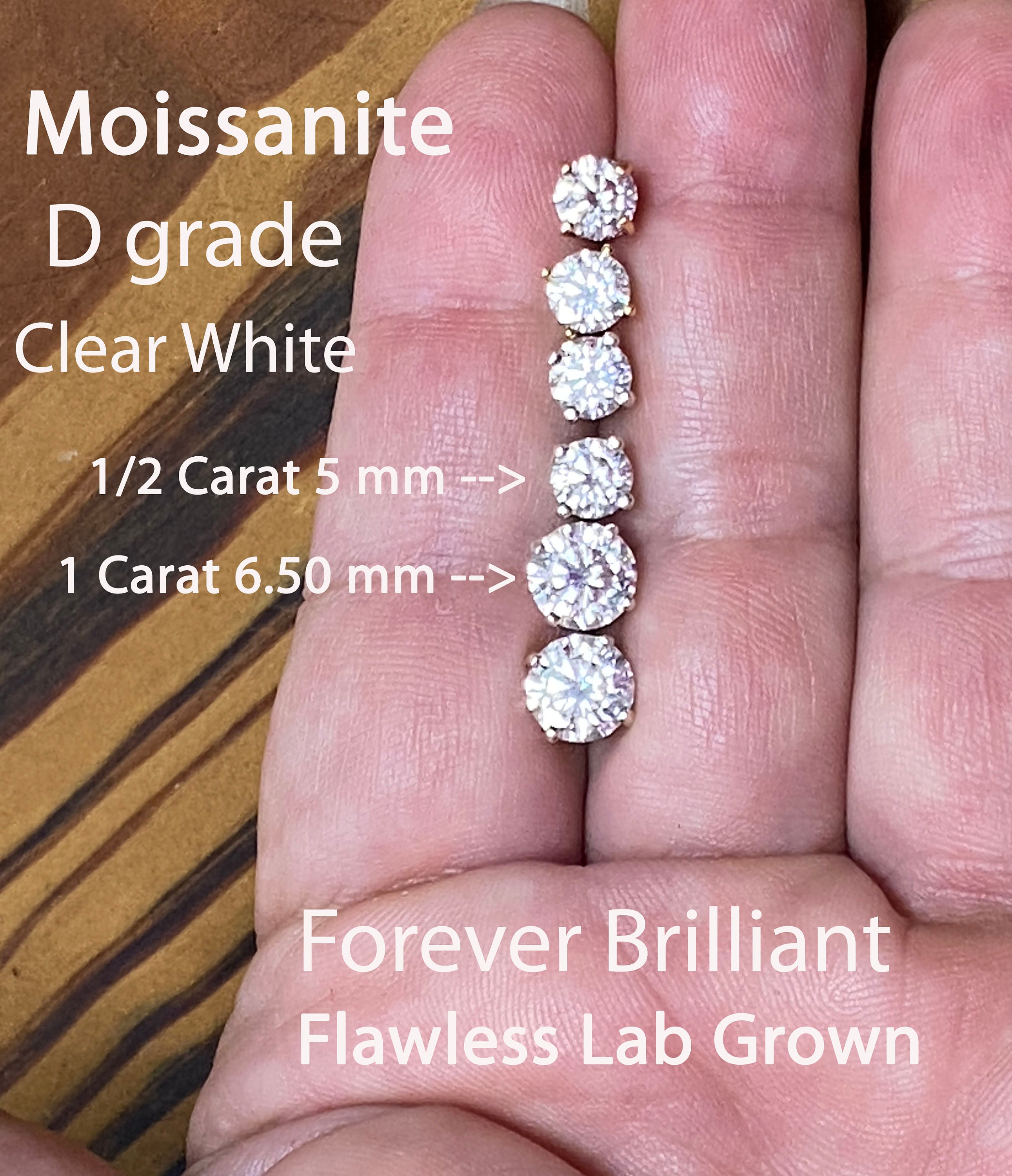 Moissanite Stud/ DEF Grade Forever Brilliant/ Flawless Clear | Etsy