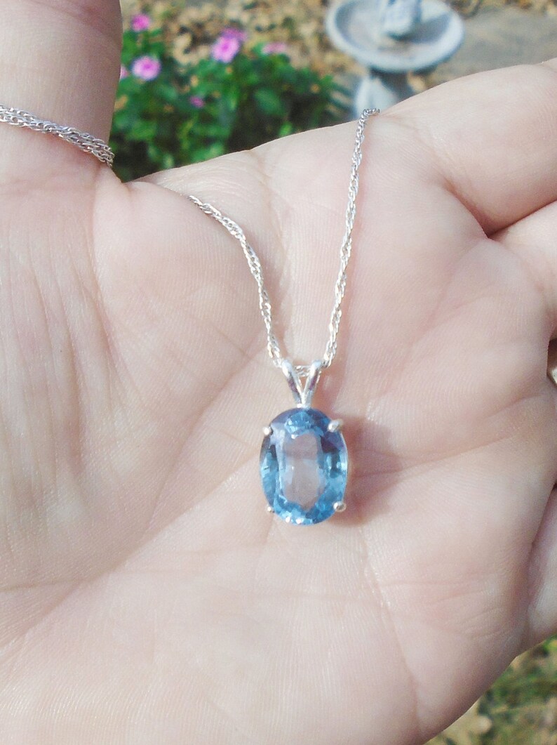 Sterling Silver Natural Sapphire Hand Cut Necklace June Birthstone Purple to Teal Green Color Change 8.60 Ct 13.01 x 9.64 mm Sapphire