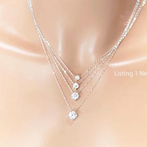 D Grade Moissanite Necklace / D Grade Forever Brilliant/ Flawless Clear Colorless White .40 to 1.5 Ct 4 to 7 mm Moissanite / Sterling Silver