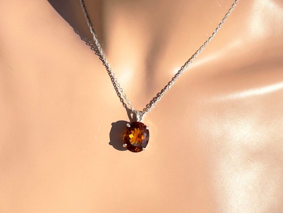 orange garnet pendant