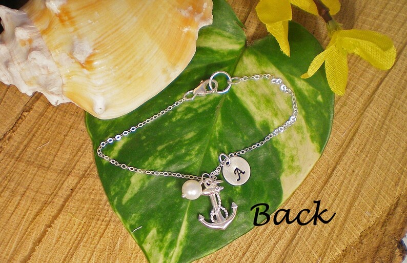 Personalized 3D Anchor Birthstone Necklace / Sterling Silver Etsy