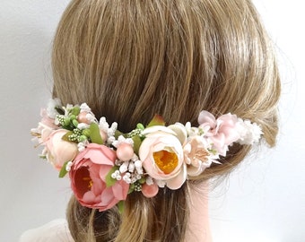 Coiffe de mariage florale, fleurs de tête de mariée, accessoires de cheveux de mariage, peigne de fleurs d’argile, occasion spéciale florale, Style 365