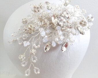 crystal headpiece,  bridal crystal hair piece, bridal headpiece, wedding hair accessories, wedding head piece,  Style 368
