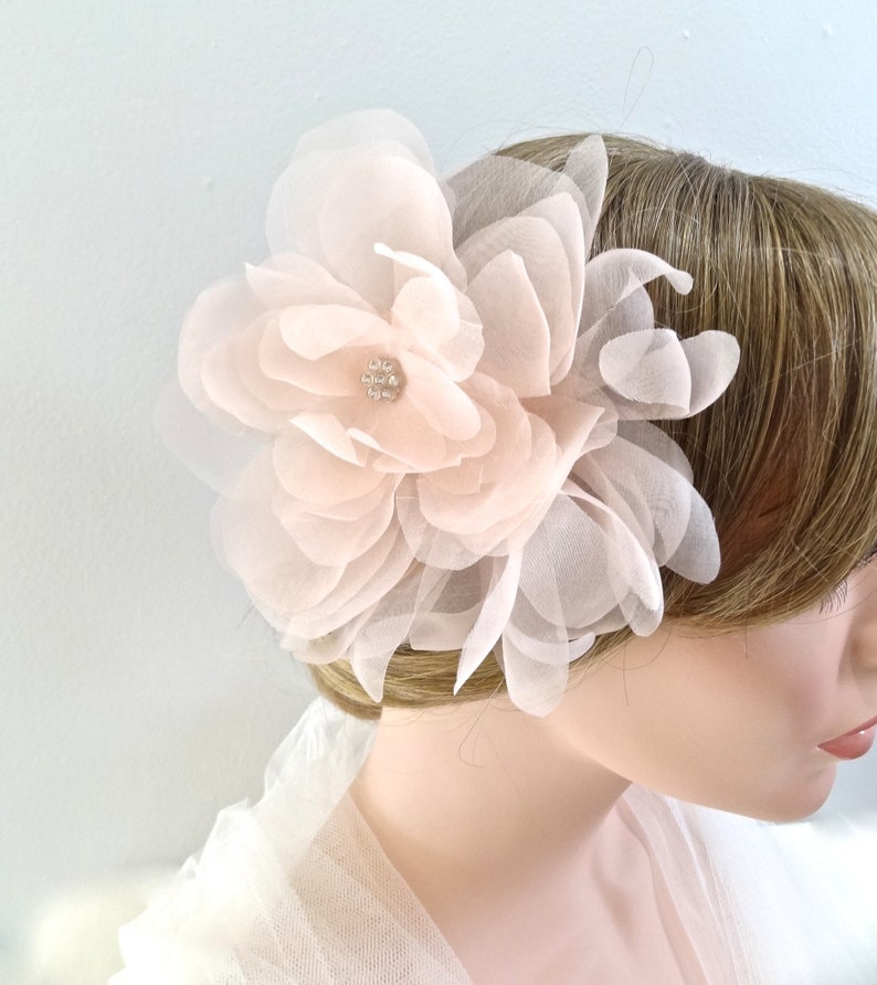 Bridal Silk Flower Headpiece, Bridal Head Piece, Wedding Silk Flower