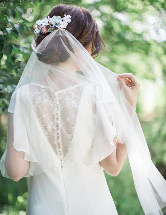 Draped Wedding Veil, English Net, Bohemian Bridal Veil, Ivory White, Style  816 - Etsy
