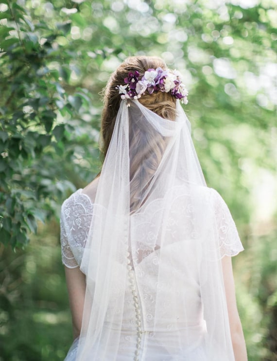 NEW Bohemian Bridal Drape Wedding Veil White Ivory Draped Wedding Veil, Boho Bridal Veil, Ivory Drapey Veil  main image 4