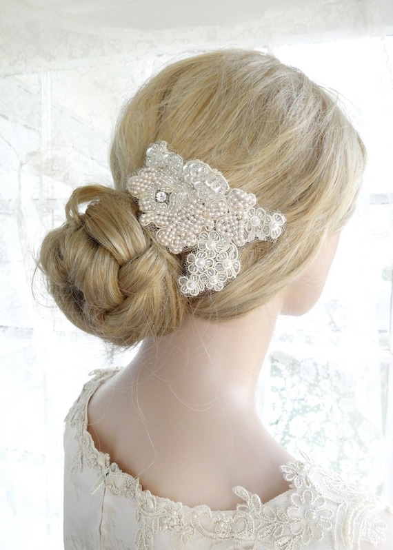 Wedding Headpiece. Bridal Lace Beaded Hair Piece. Amazon.com : BABEYOND Bridal Headpiece Wedding Headband  main image 2