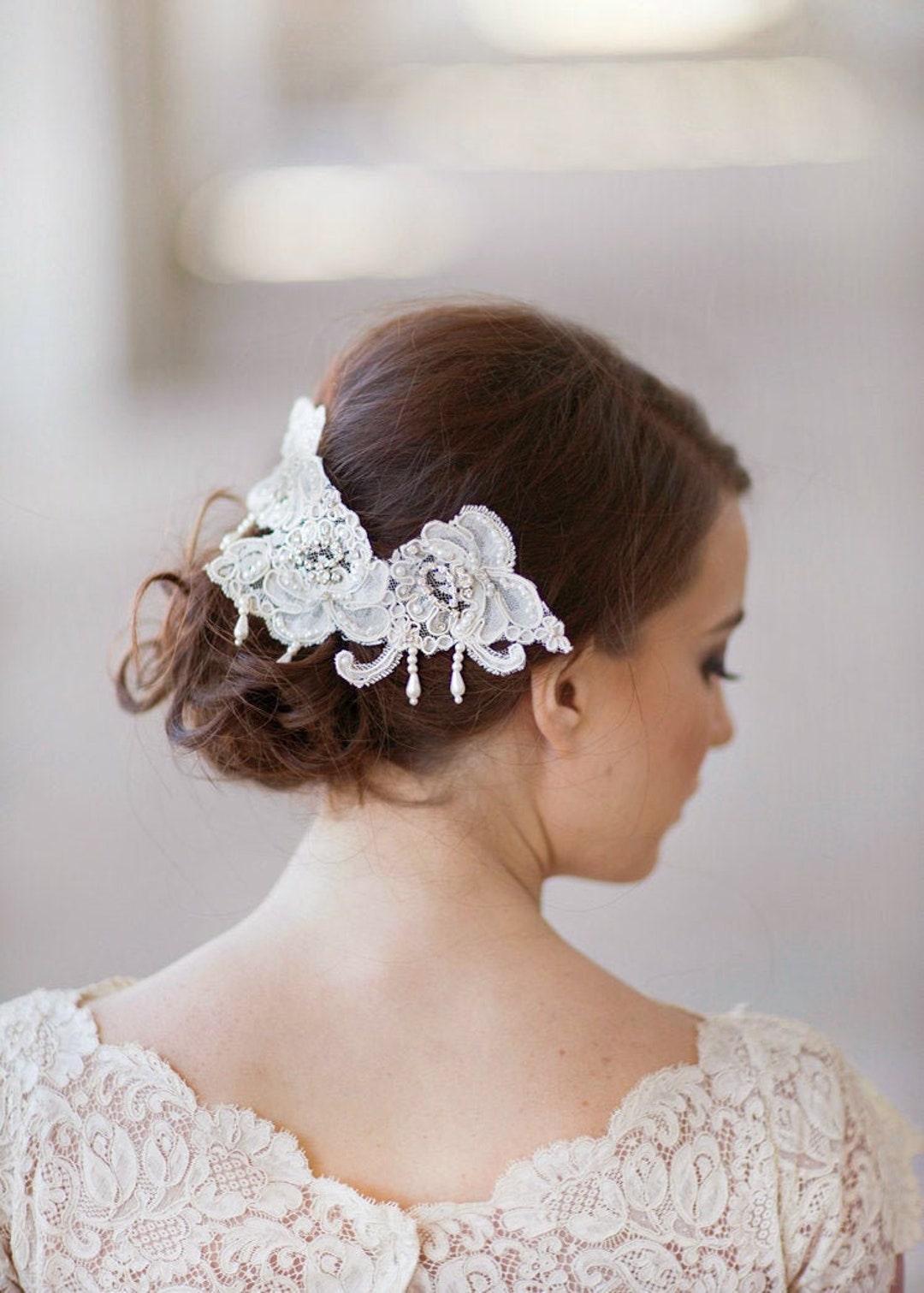 bridal lace headpiece