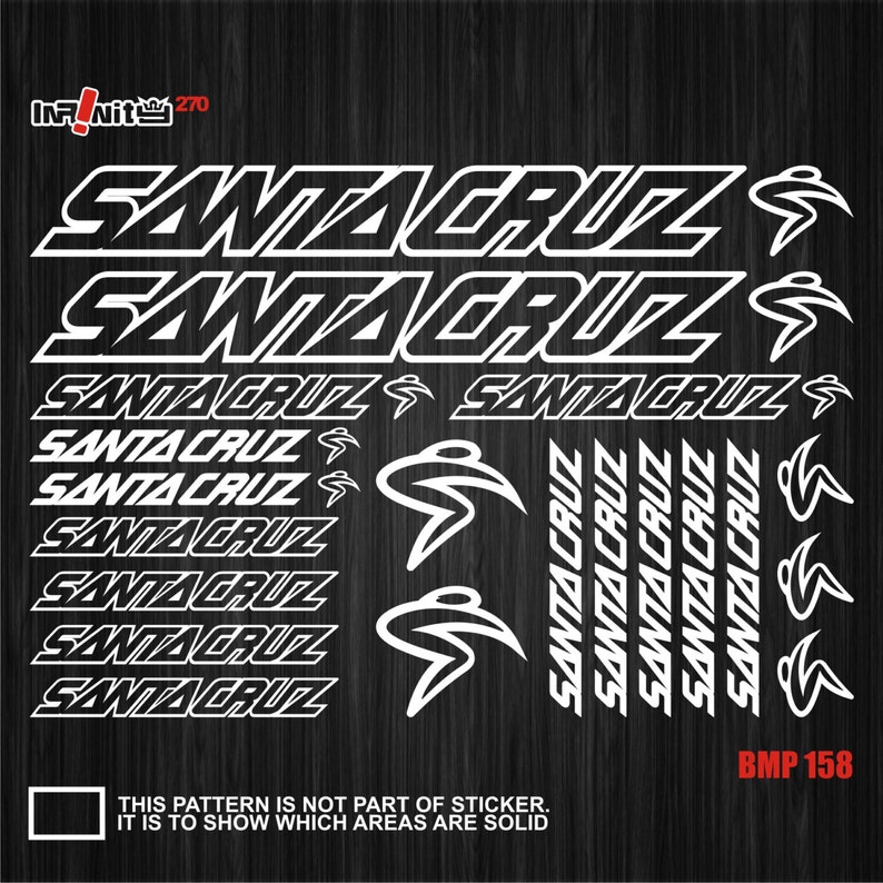 wBMP158 Bike Frame Sticker Decal santacruz Mountain Road Surf Skate Hybrid Cycling Aufkleber Autocollant Street Gear MTB BMX Restoration