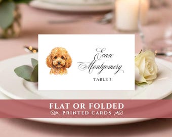 Wedding place cards - Dog of honor. Personalized and printed FLAT or FOLDED.